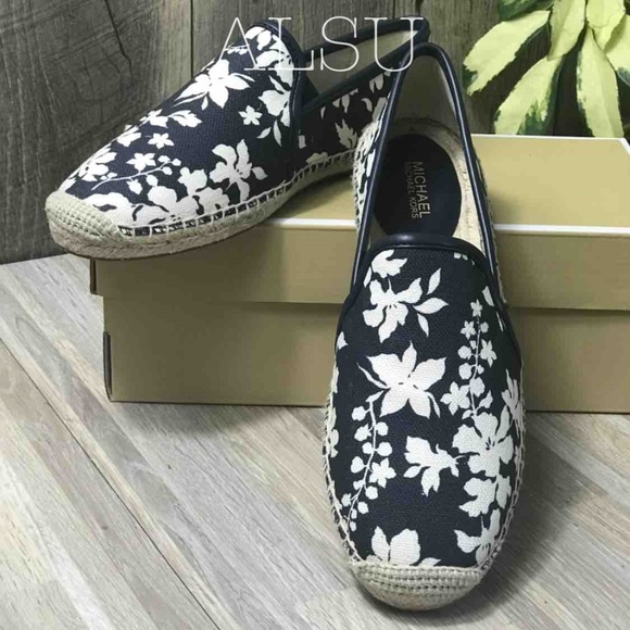 Michael Kors Hastings Espadrille Canvas Navy White - Picture 7 of 8